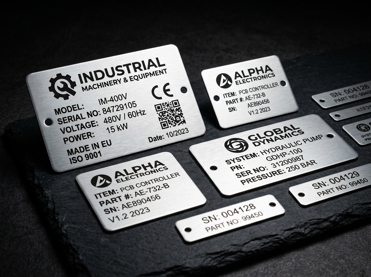 Anodised Aluminium Labels & Serial Plates